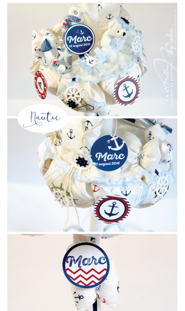 Lumanare de botez navy, nautic, ocean, marina , 65x4cm, Micul marinar  4